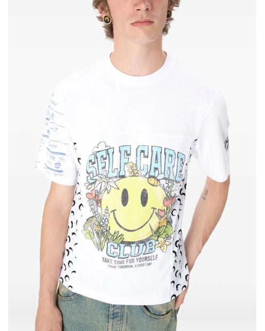 メンズ MARINE SERRE Regenerated グラフィック Tシャツ Blue