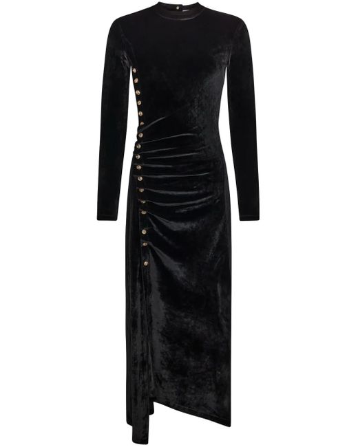 Rabanne Fluwelen Midi-Jurk in het Black