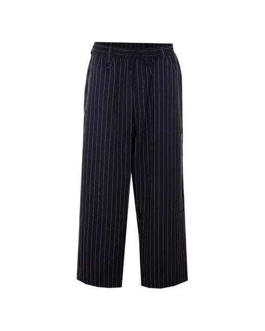 Y-3 Gestreepte Elastische Broek in het Blue voor heren