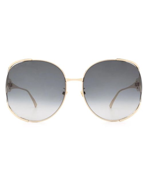 Gucci Gray Round-Frame Sunglasses