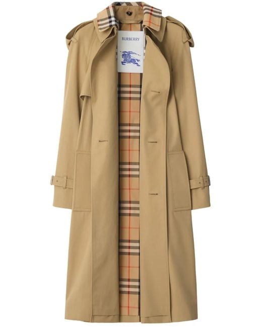 Burberry Natural Notched-Lapel Cotton Trench Coat