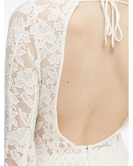 Guess White Rückenfreies Minikleid Aus Spitze