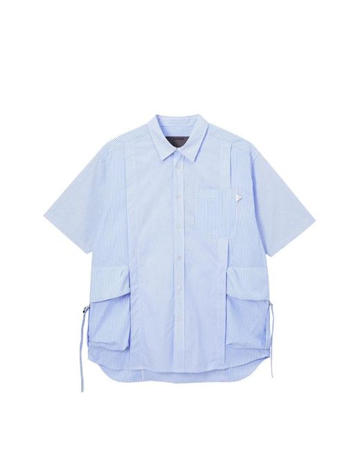 Musium Div. Blue Cargo-Pocket Shirt for men