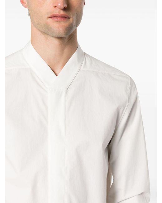 Rick Owens White Faun Snap-collar Shirt for men