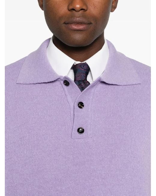 LC23 Purple Wool Blend Sweater for men