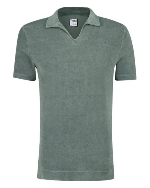 Fedeli Green Terry-Cloth T-Shirt for men