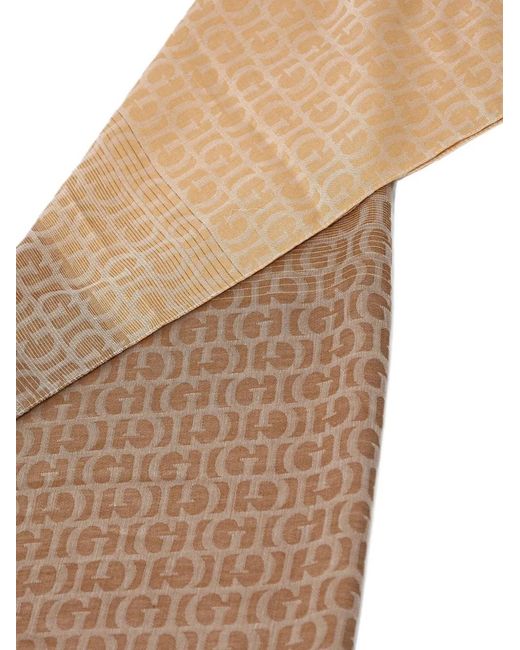 Guess White Logo-Jacquard Scarf