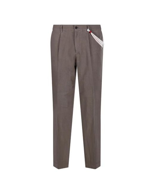 Santaniello Gray Irno Pleated Trousers for men