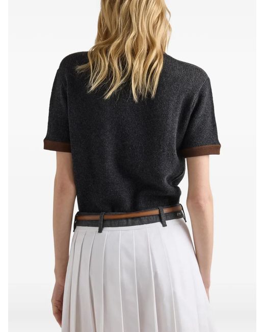 Prada Black Pull En Cachemire