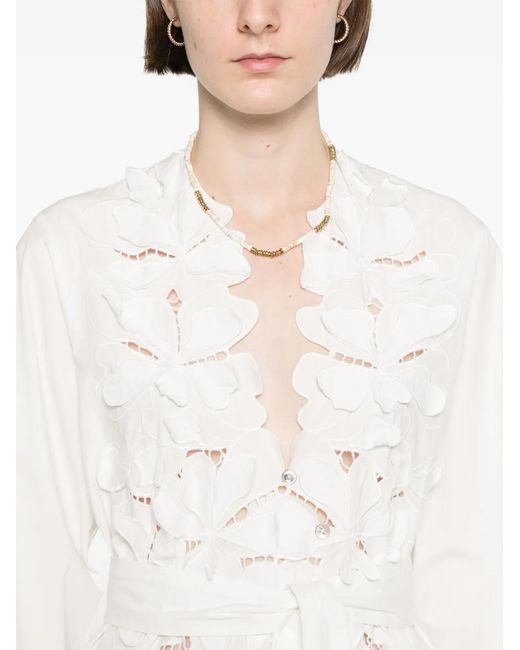 Forte_forte White Embroidered Midi Dress