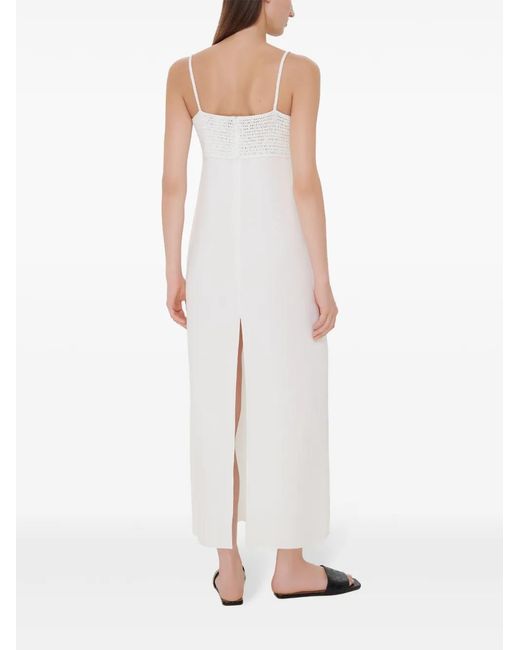 A.M.G White Kleid Mit Häkeleinsatz