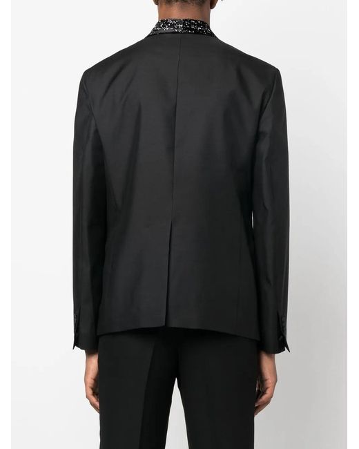 DSquared² Black Metallic-detail Single-breasted Blazer for men