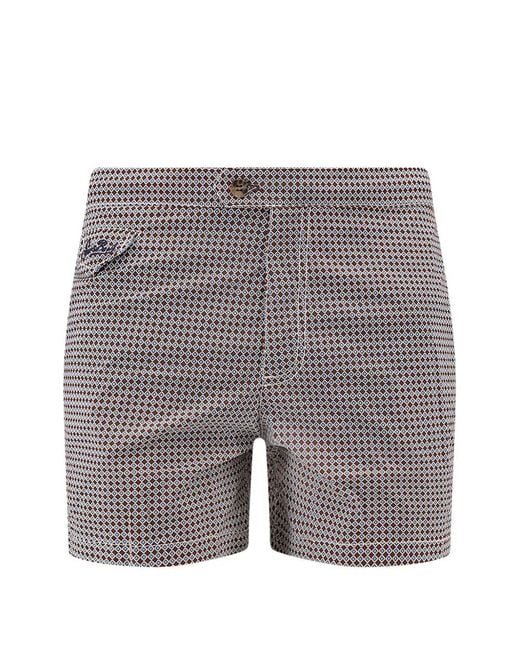 Mc2 Saint Barth Gray Harrys Swim Shorts With Geometric Print for men