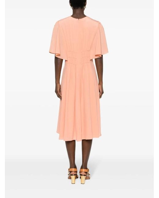 Chloé Pink Silk Midi Dress