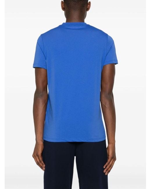Karl Lagerfeld Blue Logo-tape Cotton T-shirt for men