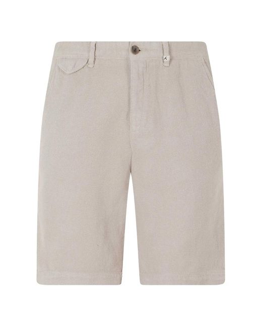 Myths White Textured Bermuda Shorts for men