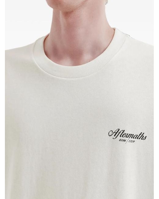 AFTERMATHS White Logo-Print T-Shirt for men