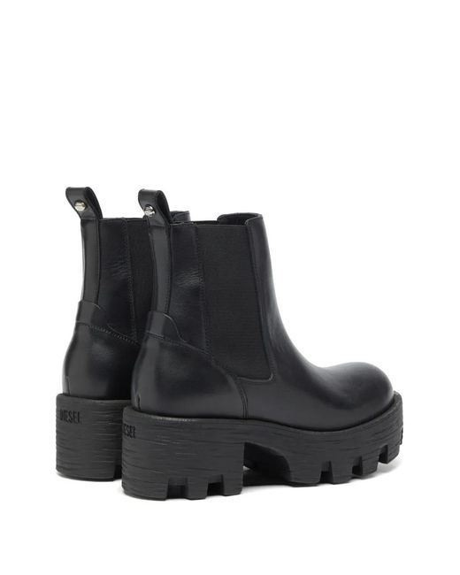 DIESEL Black D-Hammer Chunky-Sole Ankle Boots
