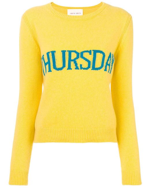 Alberta Ferretti Yellow Thursday Crewneck Sweater