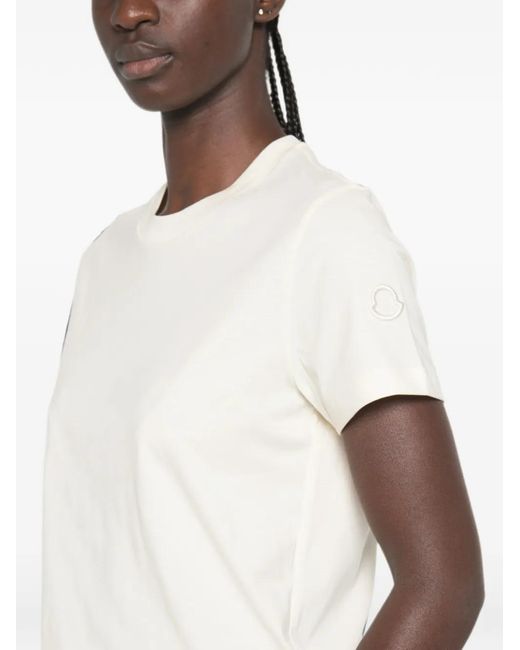 Moncler White Logo-Patch T-Shirt