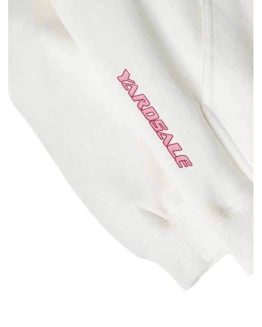 Yardsale White Textured-Logo Hoodie for men