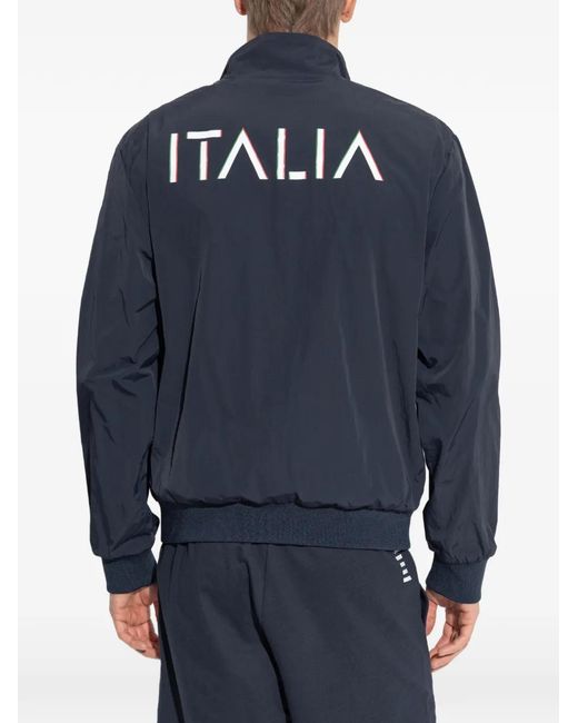 Chaqueta A Rayas Con Cremallera EA7 de hombre de color Blue