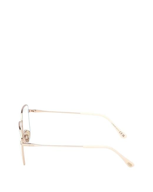 Tom Ford White Square-Frame Glasses