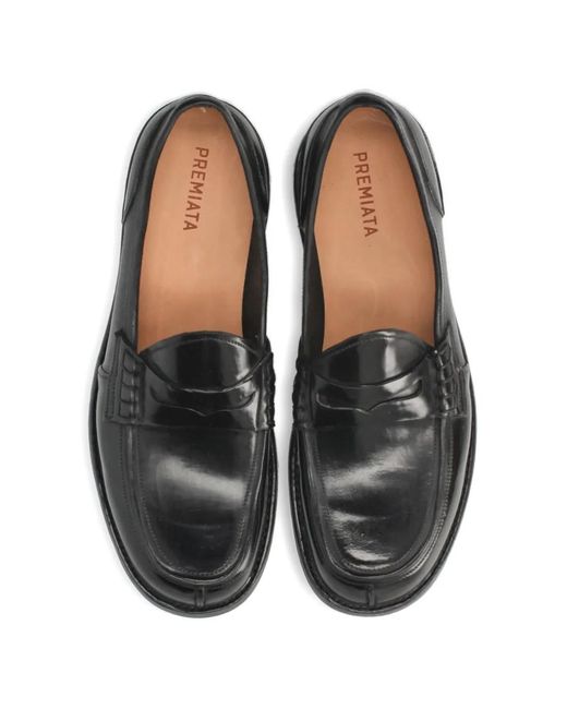 Premiata Black Woven Leather Loafers for men