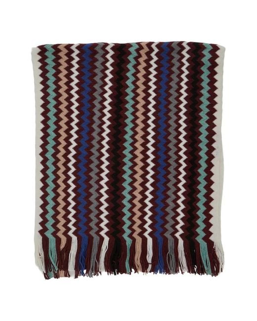 Sciarpa Con Frange di Missoni in Purple da Uomo