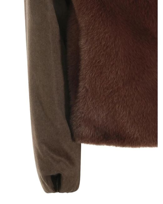 Herno Brown Faux-Fur Panelled Jacket