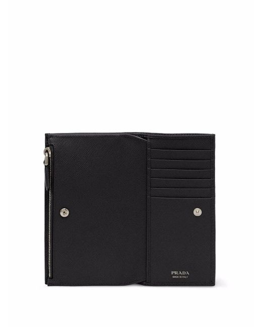 Prada Black Large Saffiano-Leather Wallet