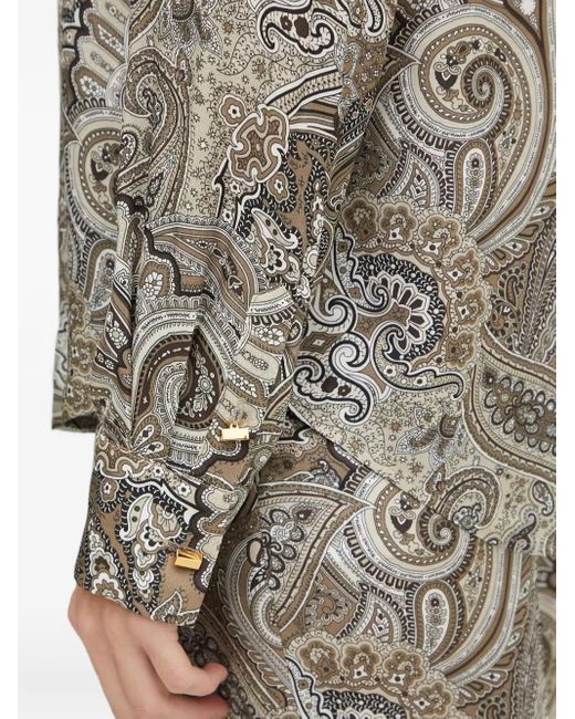 MARCIANO BY GUESS Gray Paisley-Print Buttoned Shirt