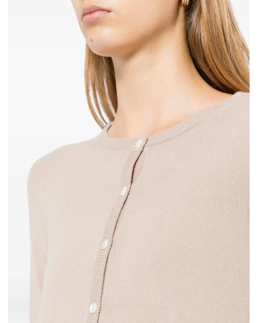 N.Peal Cashmere Natural Olivia Cardigan