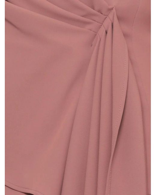 Emme Pink Asymmetrical-Hem Corset Blouse And Trousers Set
