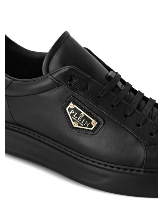 Zapatillas con placa del logo Philipp Plein de color Black