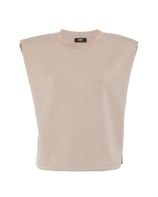 ELEH Natural Padded Shoulders Top