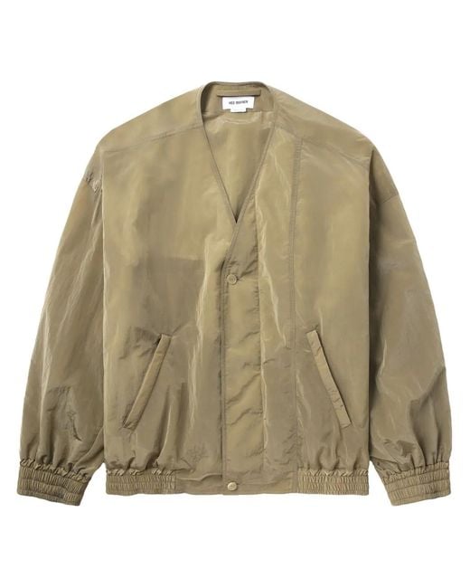 Hed Mayner Green Drop-Shoulder Bomber Jacket for men