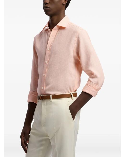 Ralph Lauren Pink Check-Pattern Long-Sleeve Shirt for men
