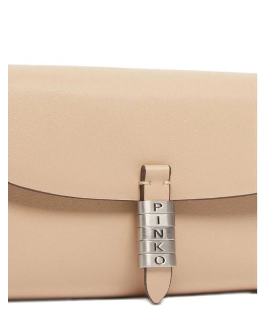 Pinko Natural Chain-Strap Leather Clutch