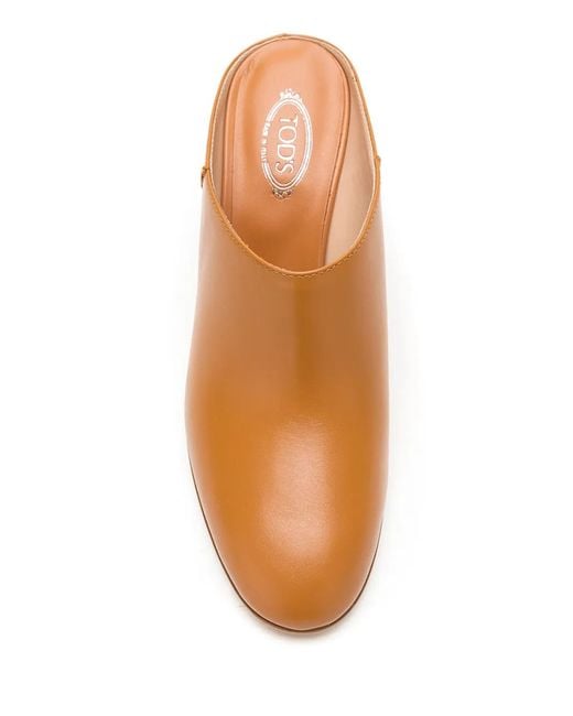 Tod's Brown 70Mm Leather Mules