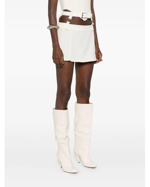 Vestiaire d'un Oiseau Libre White Belted Mini Skirt