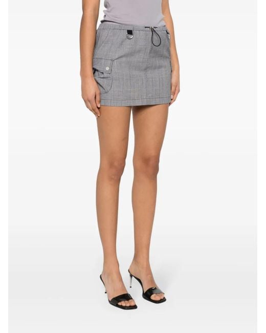 Coperni Gray Checked Mini Skirt