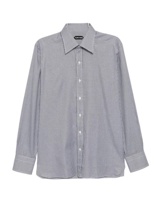 Tom Ford Gray Plaid Cotton Shirt for men