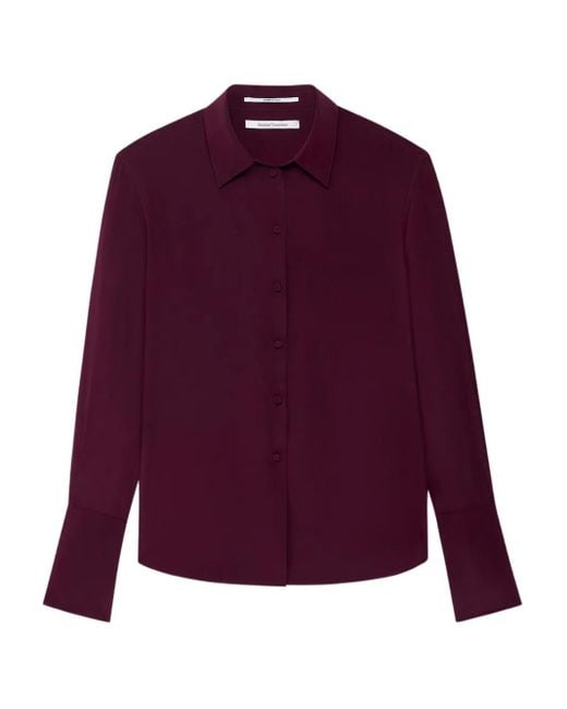 Another Tomorrow Purple Silk Shirt