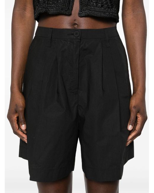 Forte Forte Black High-waist bermuda shorts