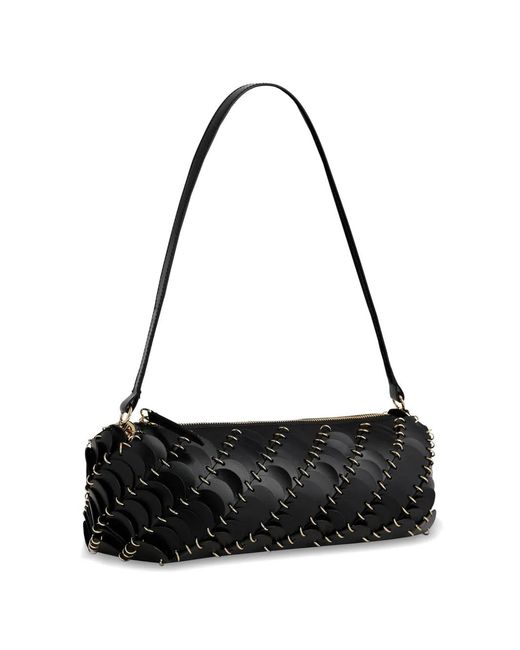 Rabanne Black Disc-Embellished Shoulder Bag