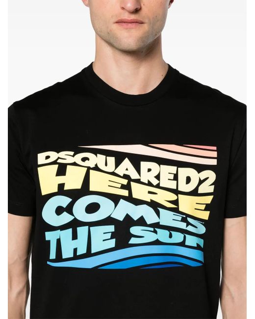 DSquared² Katoenen T-Shirt Met Logoprint in het Black voor heren