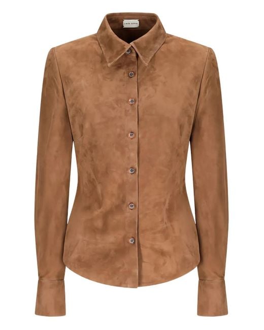 Magda Butrym スエードシャツ Brown