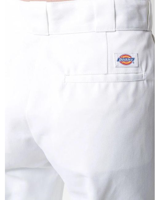 Dickies White Cropped Press-Crease Trousers