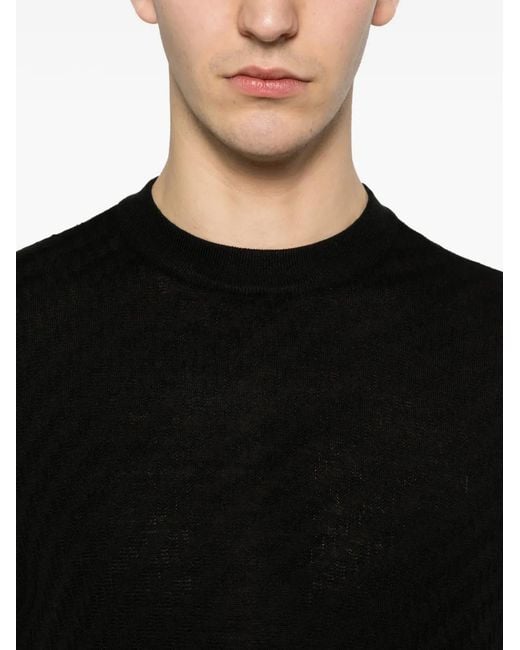 Emporio Armani Black Round-Neck Short-Sleeve T-Shirt for men